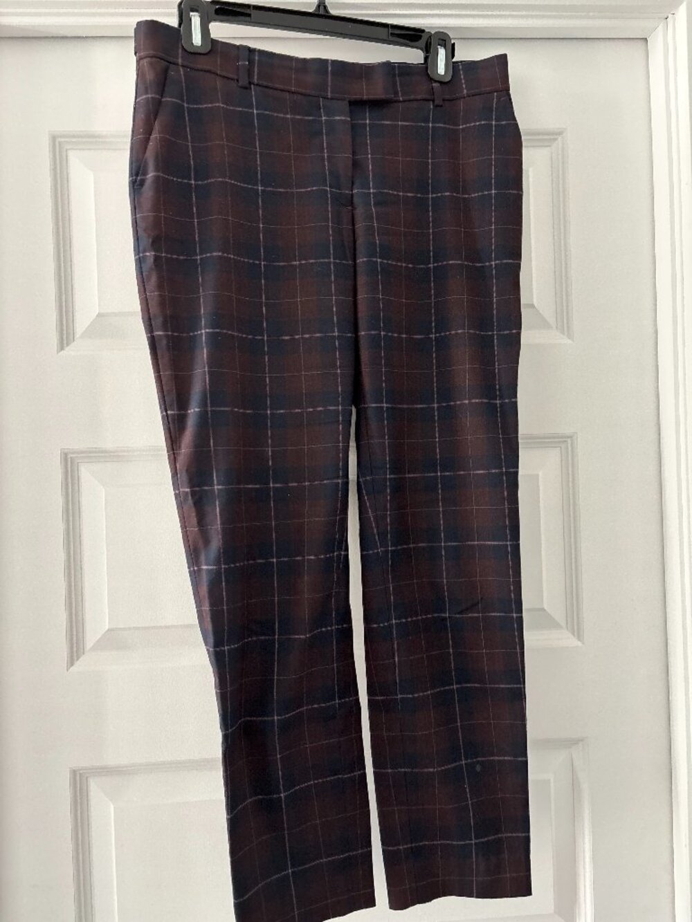 ✨ Joe Fresh Plaid Pants – Wine & Navy Check ✨